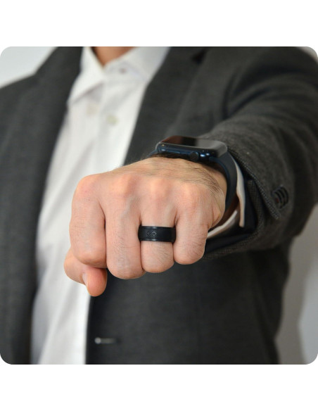 Anillo de Silicona Rinfit para Hombres 9mm Negro - Boda
