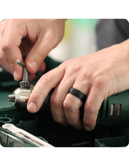 Anillo de Silicona Rinfit para Hombres 9mm Negro - Boda