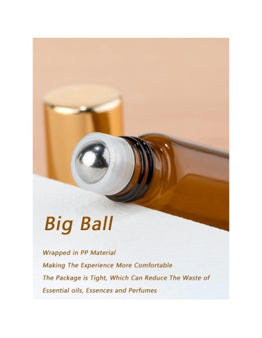 Paquete de 4 botellas rodantes de vidrio ámbar 5ml DreamAug