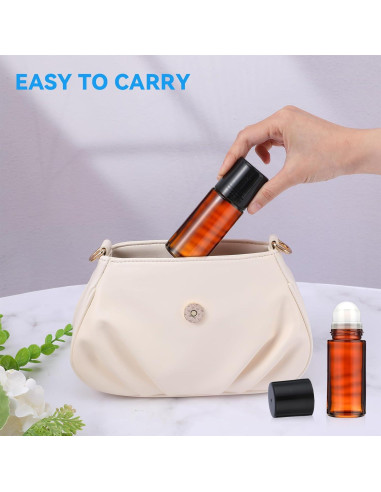 Botellas de vidrio marrón 50ml YUXIANLB 2pcs rodantes vacías