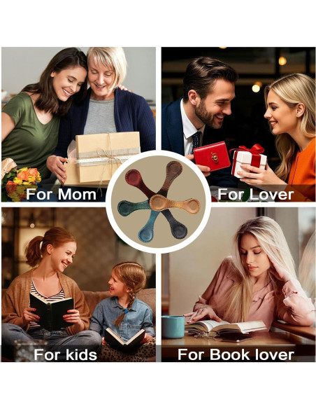 Marcador Magnético de Piel Sintética XMADZ 10x3 cm Marrón Claro