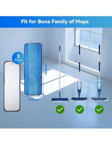 Paquete de 3 almohadillas de microfibra 18" Aheihiduhc