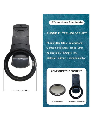 Kit de Filtro CPL Zomei 37mm para Teléfono Móvil