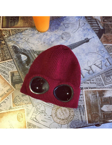 Gorro de Lana Tejido Unisex MansWill Rojo Vino para Invierno