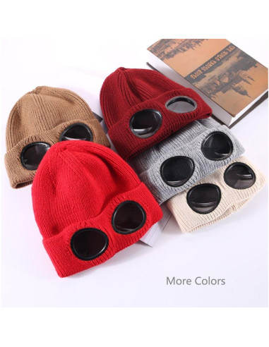 Gorro de Lana Tejido Unisex MansWill Rojo Vino para Invierno