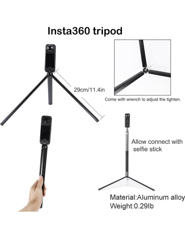 Palo de Selfie PellKing 3m Fibra de Carbono + Trípode 29cm Aluminio
