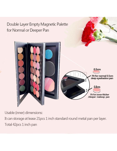 Paleta Vacía Magnética Doble Capa UDTIP con Espejo 21.68cm