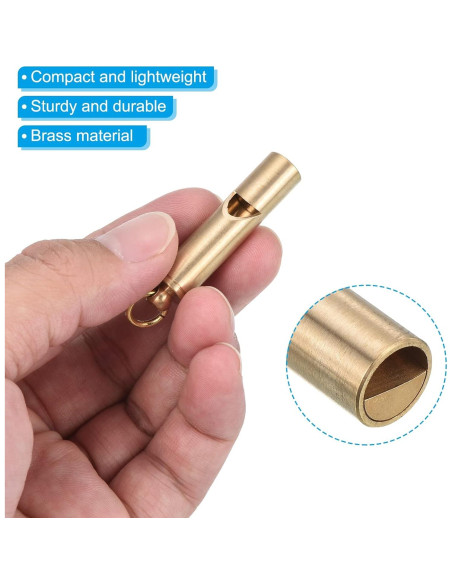Silbato de Emergencia PATIKIL de Latón, 4.2 cm, Super Ruidoso