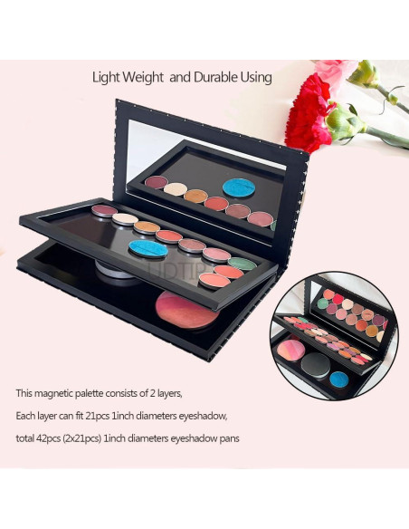 Paleta Vacía Magnética Doble Capa UDTIP con Espejo 21.68cm