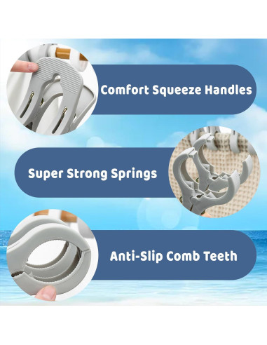 Pinzas para Toallas de Playa LERAO - Paquete de 4, Alta Resistencia