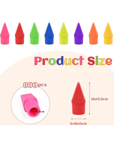 800 Gomas de Lápiz Fyess en Forma de Flecha Sin Látex