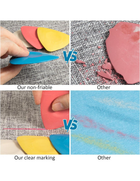 Paquete de 4 Tizas de Sastre Soecskot Lavables para Costura