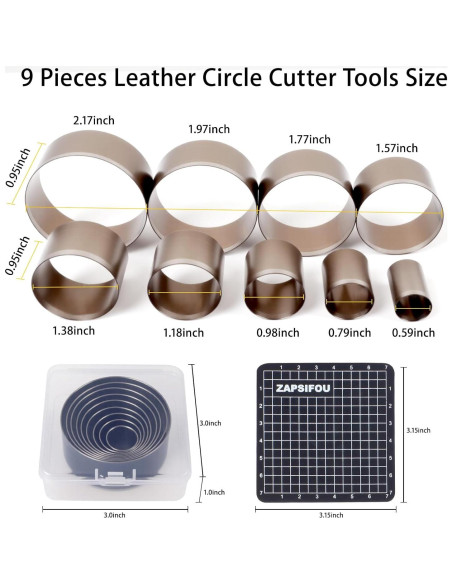 Juego de Herramientas de Corte Circular ZAPSIFOU 9 Piezas 15-55mm