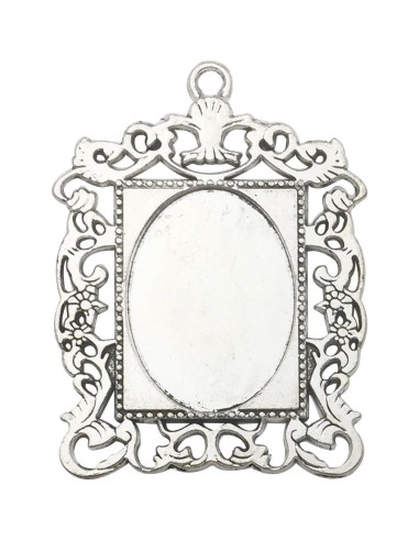 20 Bandejas de Pendientes Ovaladas 18x25mm Bronce y Plata