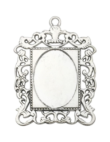 20 Bandejas de Pendientes Ovaladas 18x25mm Bronce y Plata