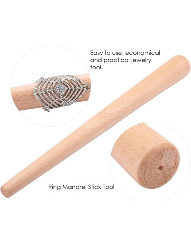 Mandril de Anillo de Madera Ruining 28cm Resistente al Calor