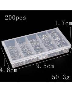 200 Anillos de Salto Doble Halyuhn 5-9 mm Acero Inoxidable 2