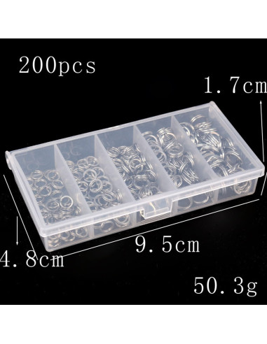 200 Anillos de Salto Doble Halyuhn 5-9 mm Acero Inoxidable