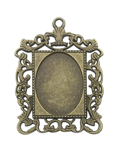 20 Bandejas de Pendientes Ovaladas 18x25mm Bronce y Plata