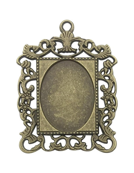 20 Bandejas de Pendientes Ovaladas 18x25mm Bronce y Plata