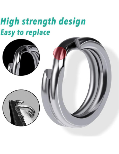 200 Anillos de Salto Doble Halyuhn 5-9 mm Acero Inoxidable