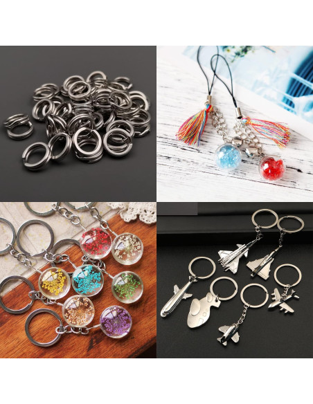 200 Anillos de Salto Doble Halyuhn 5-9 mm Acero Inoxidable