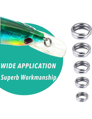 200 Anillos de Salto Doble Halyuhn 5-9 mm Acero Inoxidable