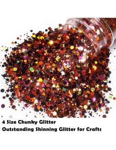 Brillo Grueso Hexagonal Renfio 50g Naranja Púrpura Negro Halloween 2