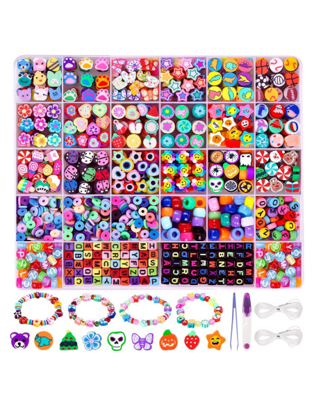 Kit de Pulseras de Cuentas de Arcilla DULEFUN 960 Piezas