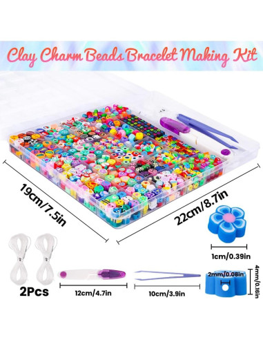 Kit de Pulseras de Cuentas de Arcilla DULEFUN 960 Piezas