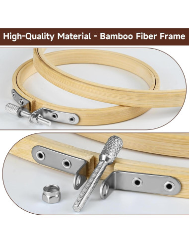Set de 5 Aros de Bordado de Bambú embhand - 10.2 a 25.4 cm