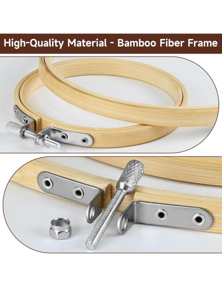 Set de 5 Aros de Bordado de Bambú embhand - 10.2 a 25.4 cm