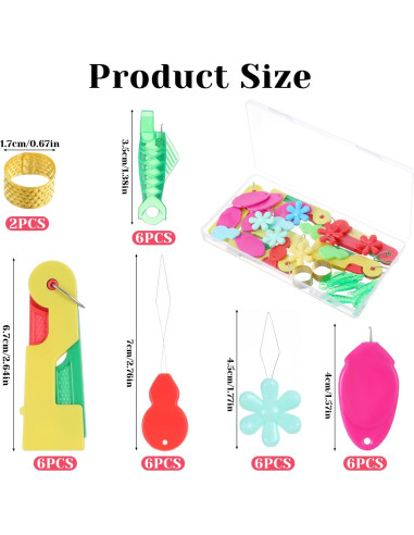 Kit de enhebradores de agujas Trinkrittey, 32 piezas para costura