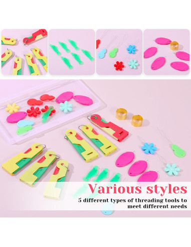 Kit de enhebradores de agujas Trinkrittey, 32 piezas para costura