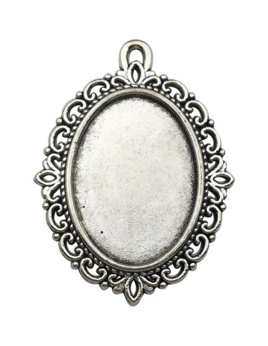 20 Bandejas de Pendientes Ovaladas 18x25mm Bronce y Plata