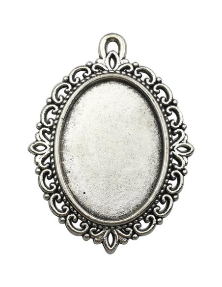 20 Bandejas de Pendientes Ovaladas 18x25mm Bronce y Plata