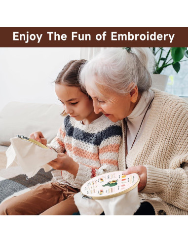 Set de 5 Aros de Bordado de Bambú embhand - 10.2 a 25.4 cm