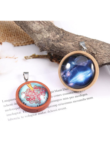 25 Bandejas de Colgante de Madera Ximalun 25mm 5 Colores