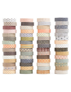 Conjunto de Cinta Washi YUBX 60 Rollos 10mm Geométrica Decorativa