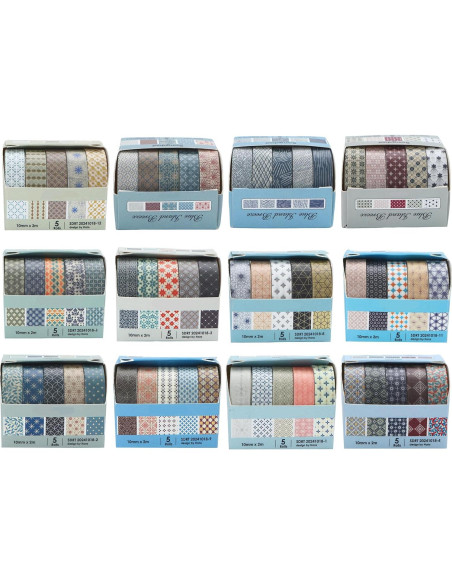 Conjunto de Cinta Washi YUBX 60 Rollos 10mm Geométrica Decorativa