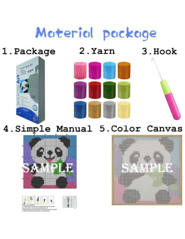 Kit de Ganchillo Puzamen 30x30 cm para Niños y Adultos