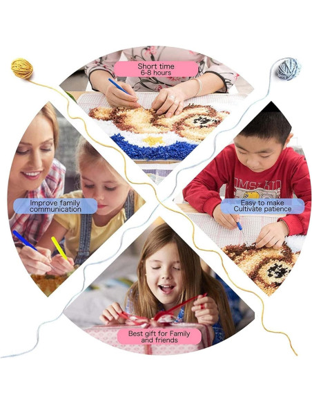 Kit de Ganchillo Puzamen 30x30 cm para Niños y Adultos