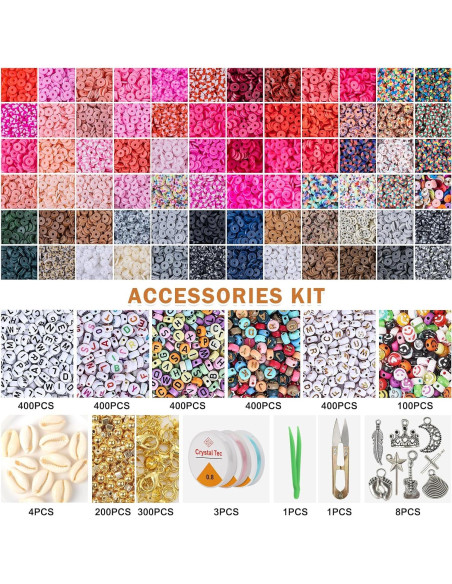 Kit de Perlas de Arcilla XSEINO 46000 Piezas 216 Colores