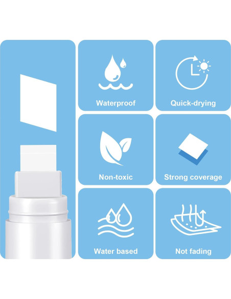 Marcadores de Póster Jumbo FUMILE 5 Pcs 3-15mm Blanco