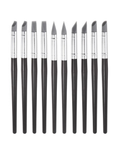 Set de 10 herramientas de modelado de arcilla HARFINGTON - Punta de silicona 8mm