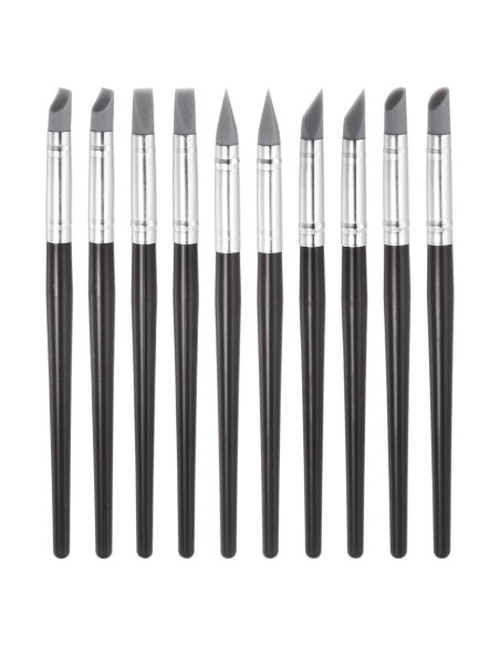 Set de 10 herramientas de modelado de arcilla HARFINGTON - Punta de silicona 8mm
