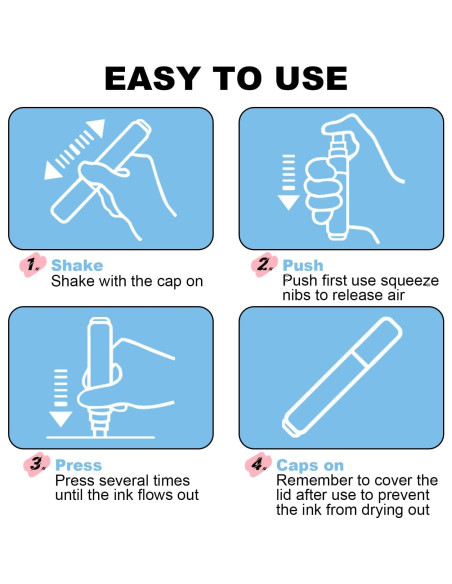 Marcadores de Póster Jumbo FUMILE 5 Pcs 3-15mm Blanco