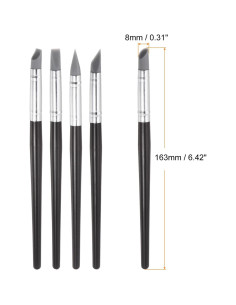 Set de 10 herramientas de modelado de arcilla HARFINGTON - Punta de silicona 8mm 2