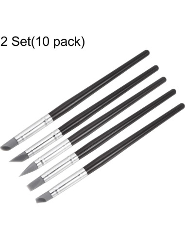 Set de 10 herramientas de modelado de arcilla HARFINGTON - Punta de silicona 8mm