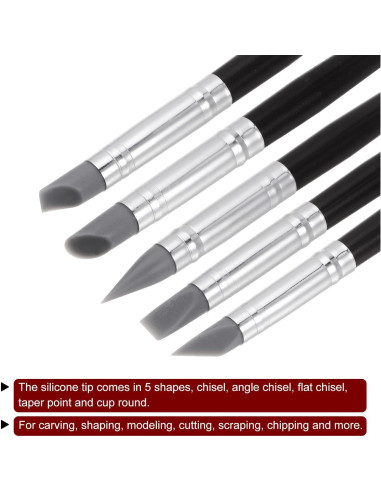 Set de 10 herramientas de modelado de arcilla HARFINGTON - Punta de silicona 8mm